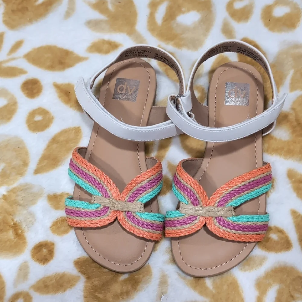 DV by Dolce Vita Girls Rainbow Braided Sandals Size 2 Multicolor Summer Shoes